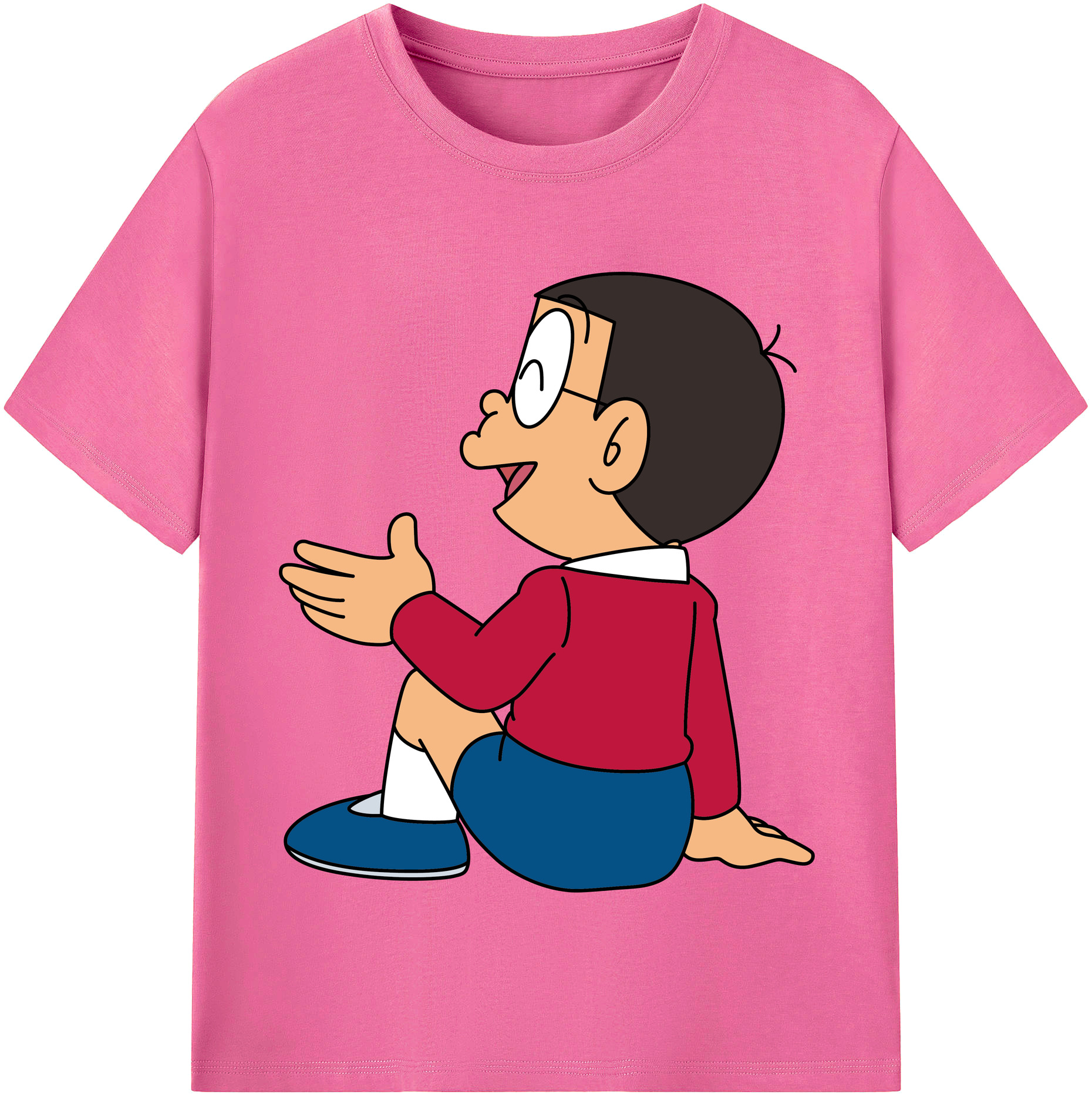 （画像用） ドラえもん 野比 のび太 Doraemon Nobita Nobi レディースカジュアルプリントTシャツ（綿100％）